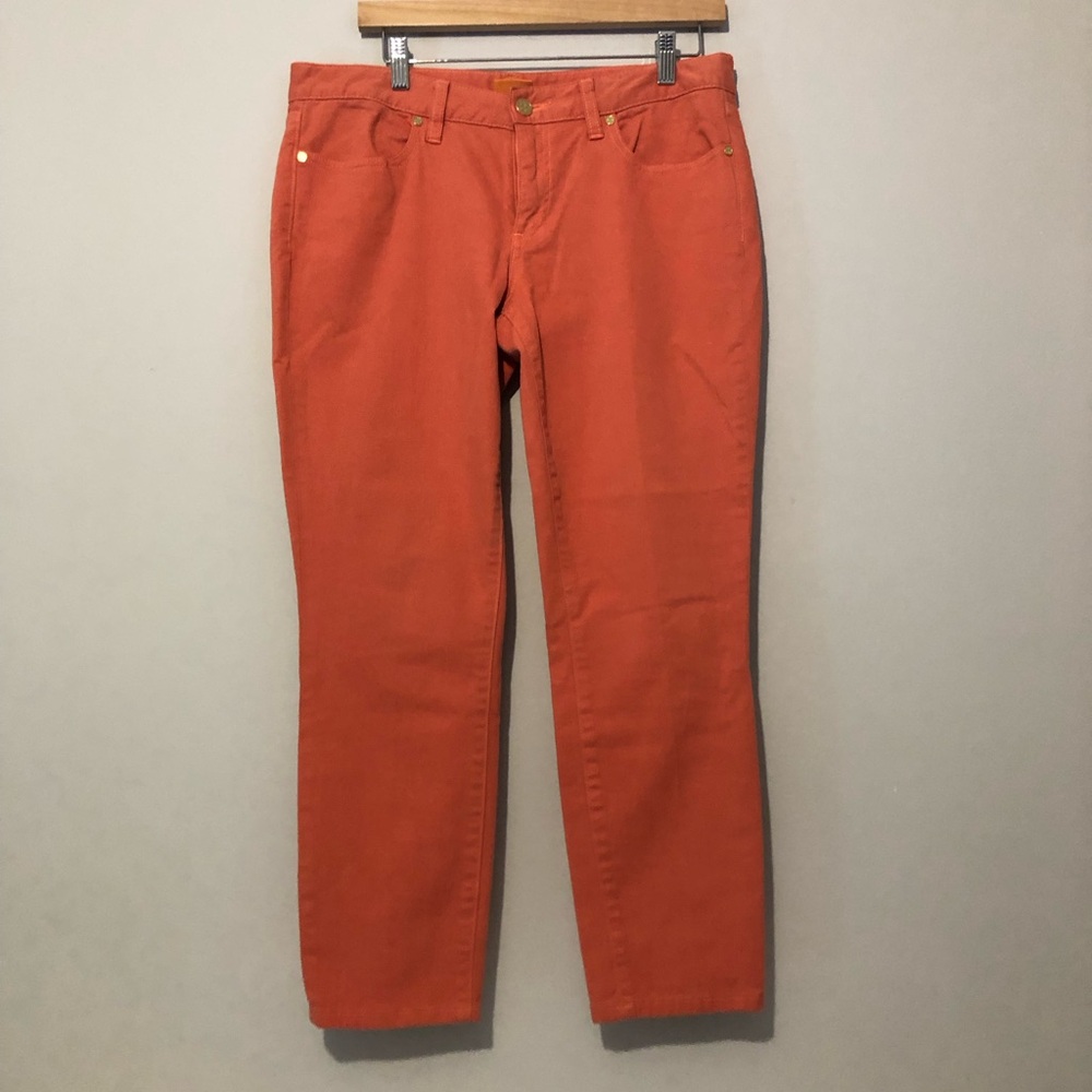 Tory Burch Orange Cropped Skinny Jeans Women’s Size 30 Pants